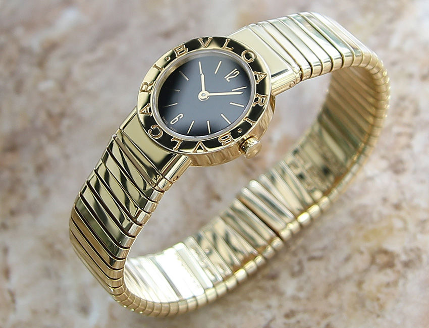 Thumbnail: Unworn 18k Gold Bulgari Tubogas BB23 Ladies Watch