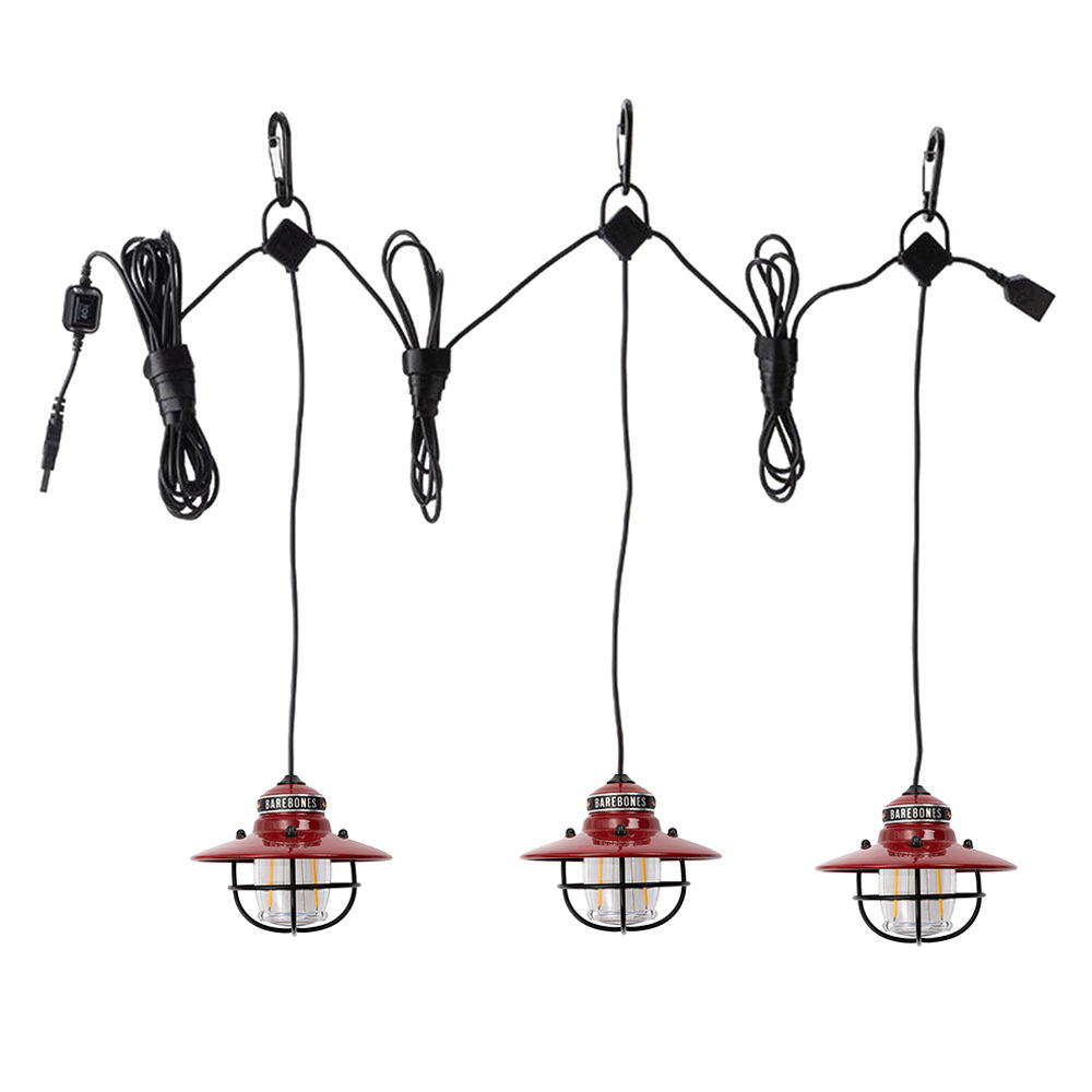 BAREBONES Edison String Lights Red