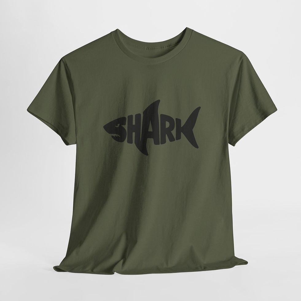 Shark Typography T-Shirt – Shark Silhouette in Graffiti Style | Streetwear Ocean