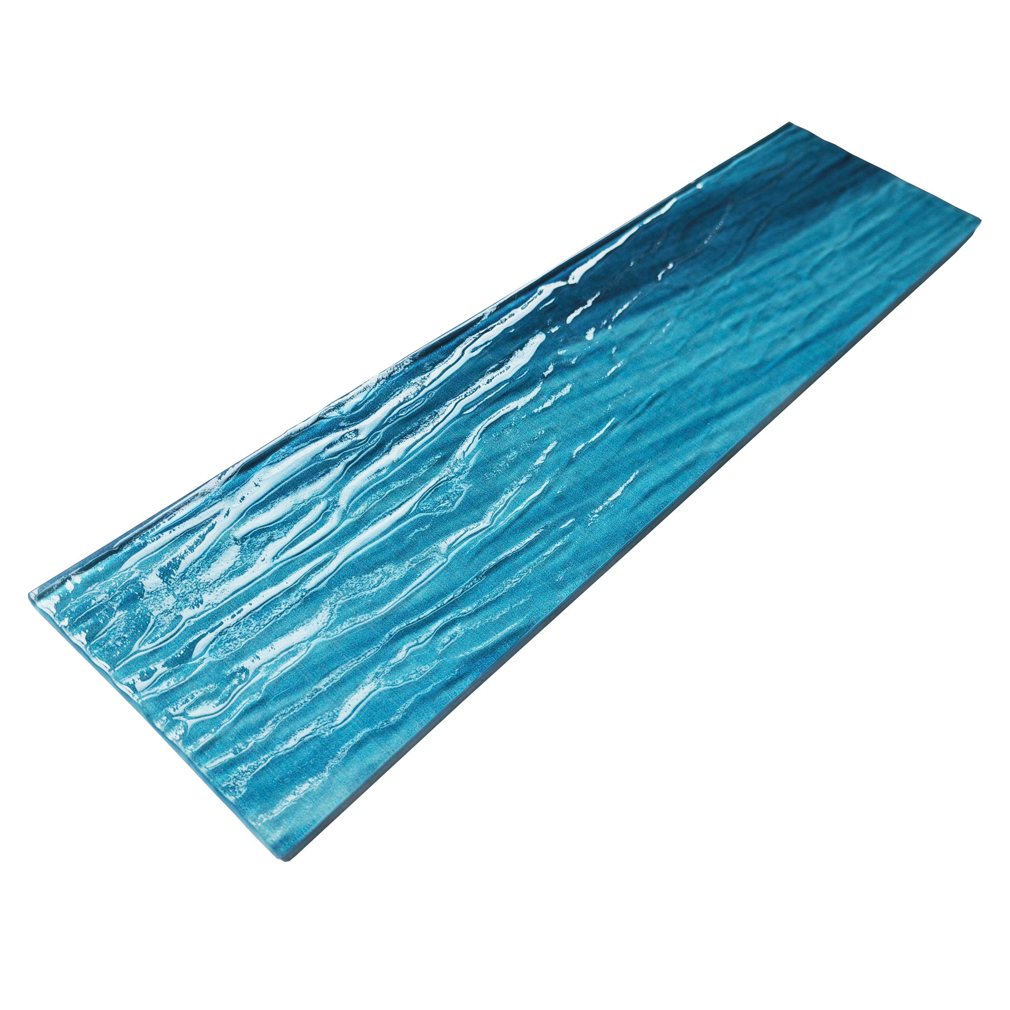 Esli Textured Glass 3-in x 12-in Glossy Subway Peel and Stick Wa