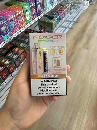 how much is elf bar vape Shop White Gummy Foger Switch Pro Kit – 30K Puffs! main image 0