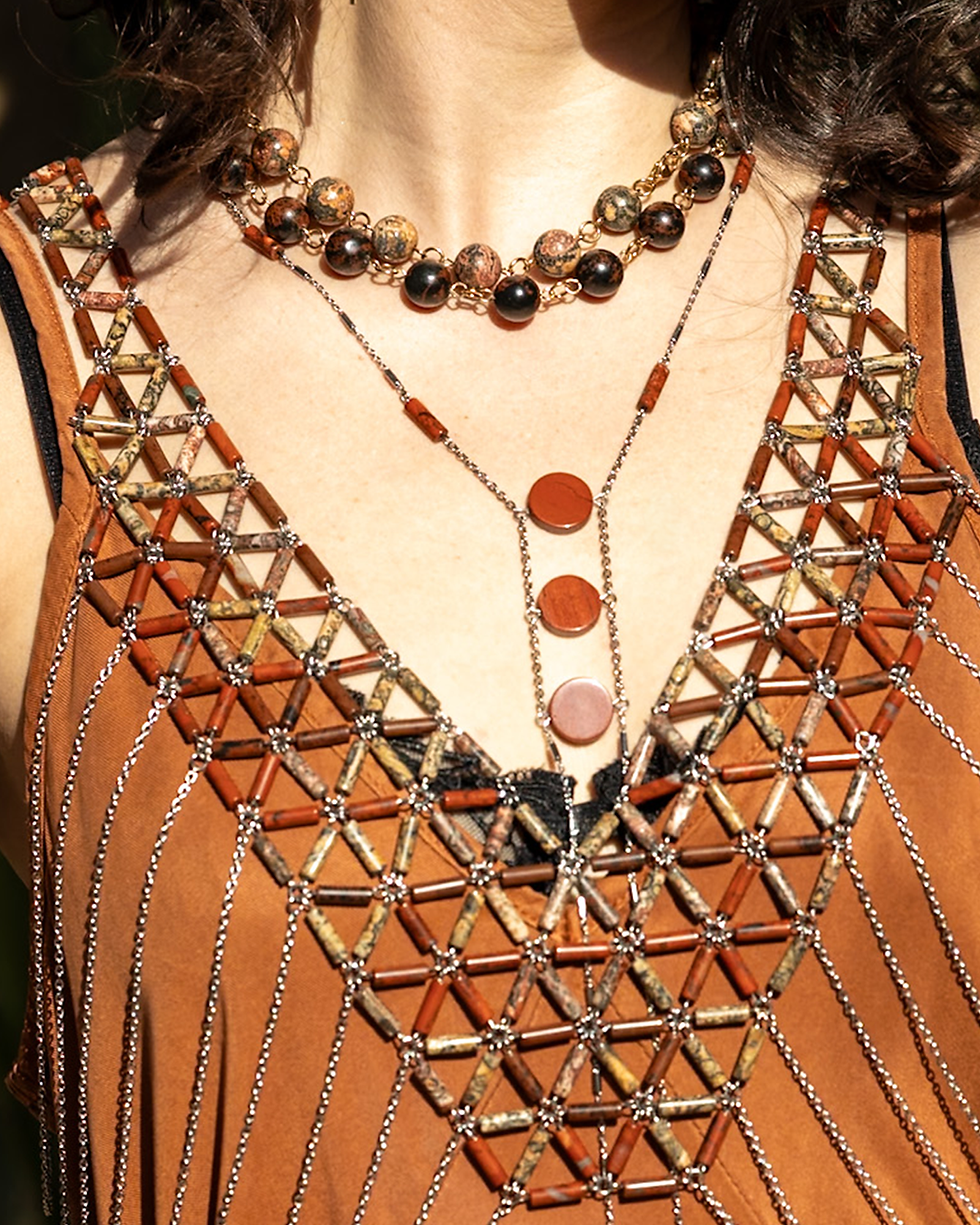 Thumbnail: Leopard Skin Jasper Gemstone Choker