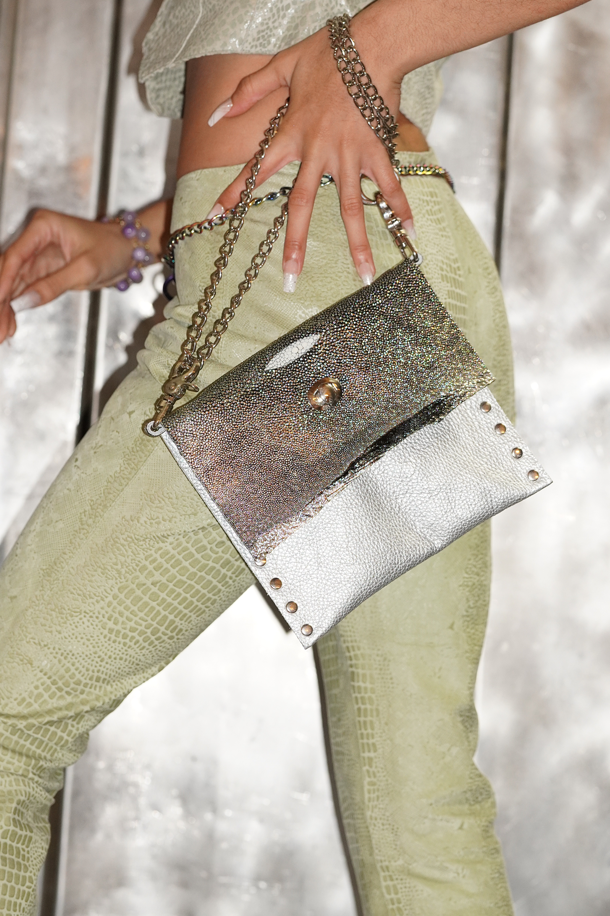Silver Metallic Stingray OnTheGo Bag