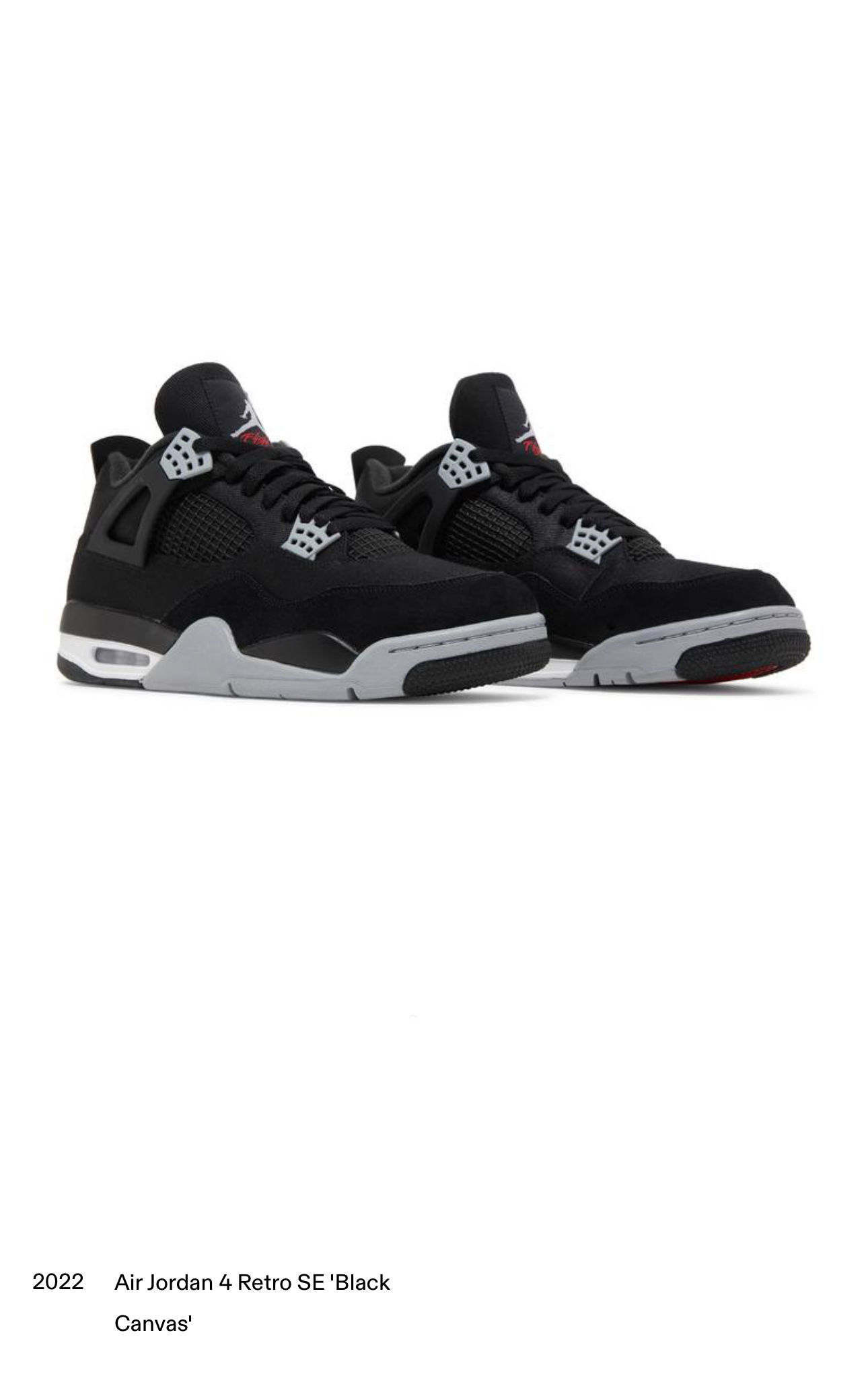 Jordan 4 Retro SE Black Canvas