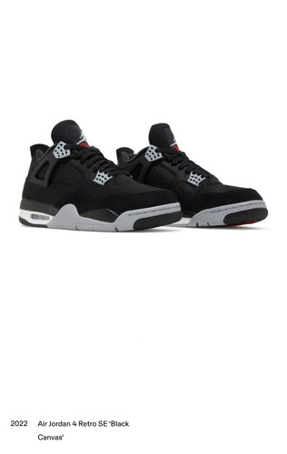 Jordan 4 Retro SE Black Canvas | Creme De La Creme