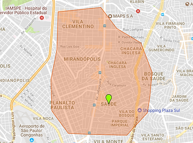 Área de atendimeto região da saúde e proximidades