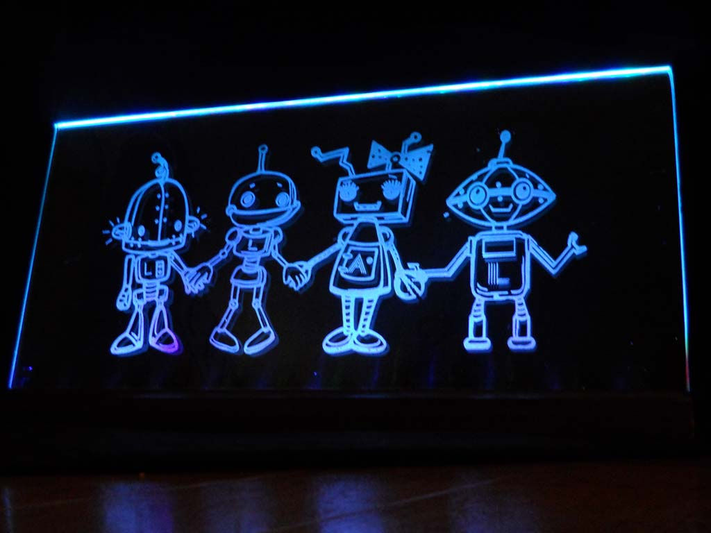 "Robot BFF's" Custom Art Piece Nightlight
