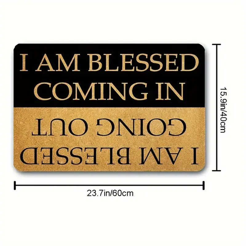 縮圖："I am Blessed" door mat
