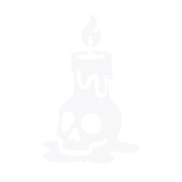 Gothic candle melting into skull design from Double Depresso Co., symbolizing burnout, resilience, and dark humor.