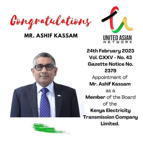UAN Congratulates our Vice Chairman    Mr. Ashif Kassam