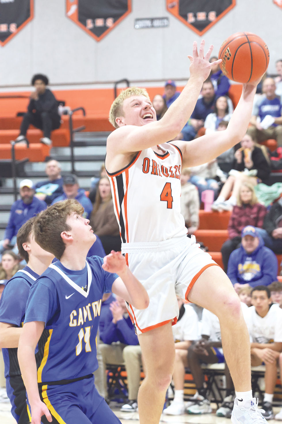 Boston Katzer goes up for two against Canton.