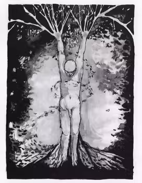 painting by barbara benish for 'Trees' series
