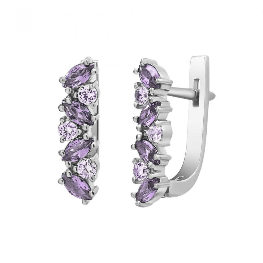 Серебряные серьги с аметистом 037-6287