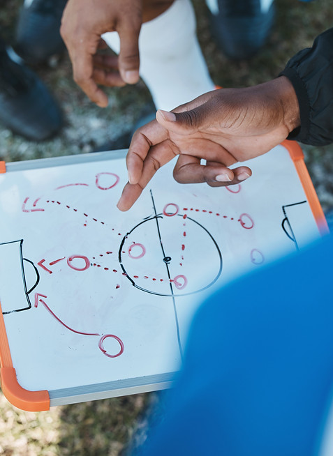 hands-soccer-team-coach-planning-strategy-with-tactics-training-formation-sports-field-boa