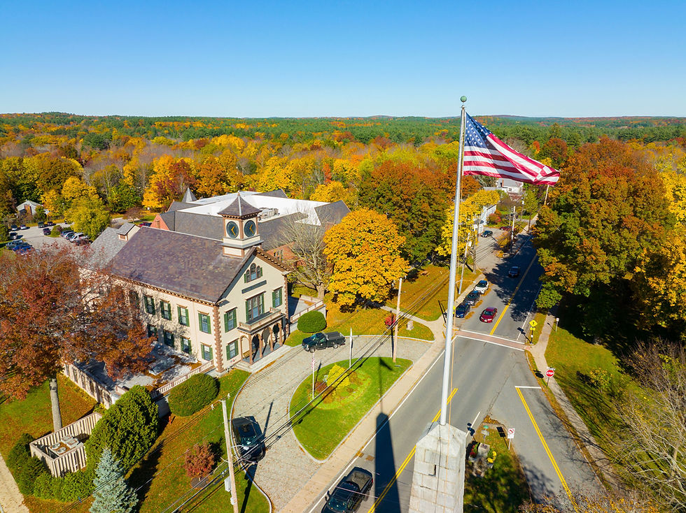 A neighborhood street in Acton, Massachusetts