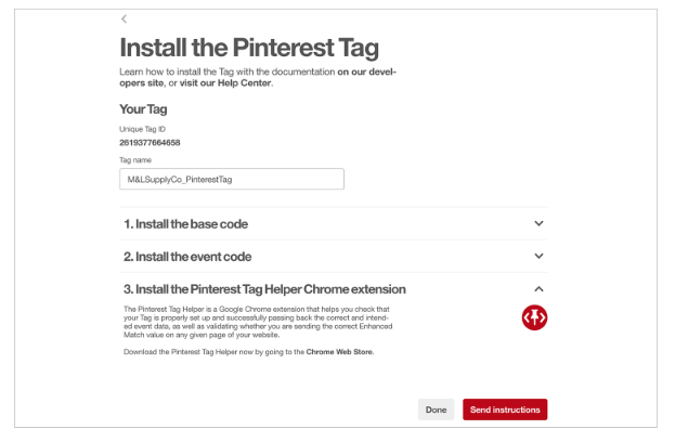 Pinterest tag