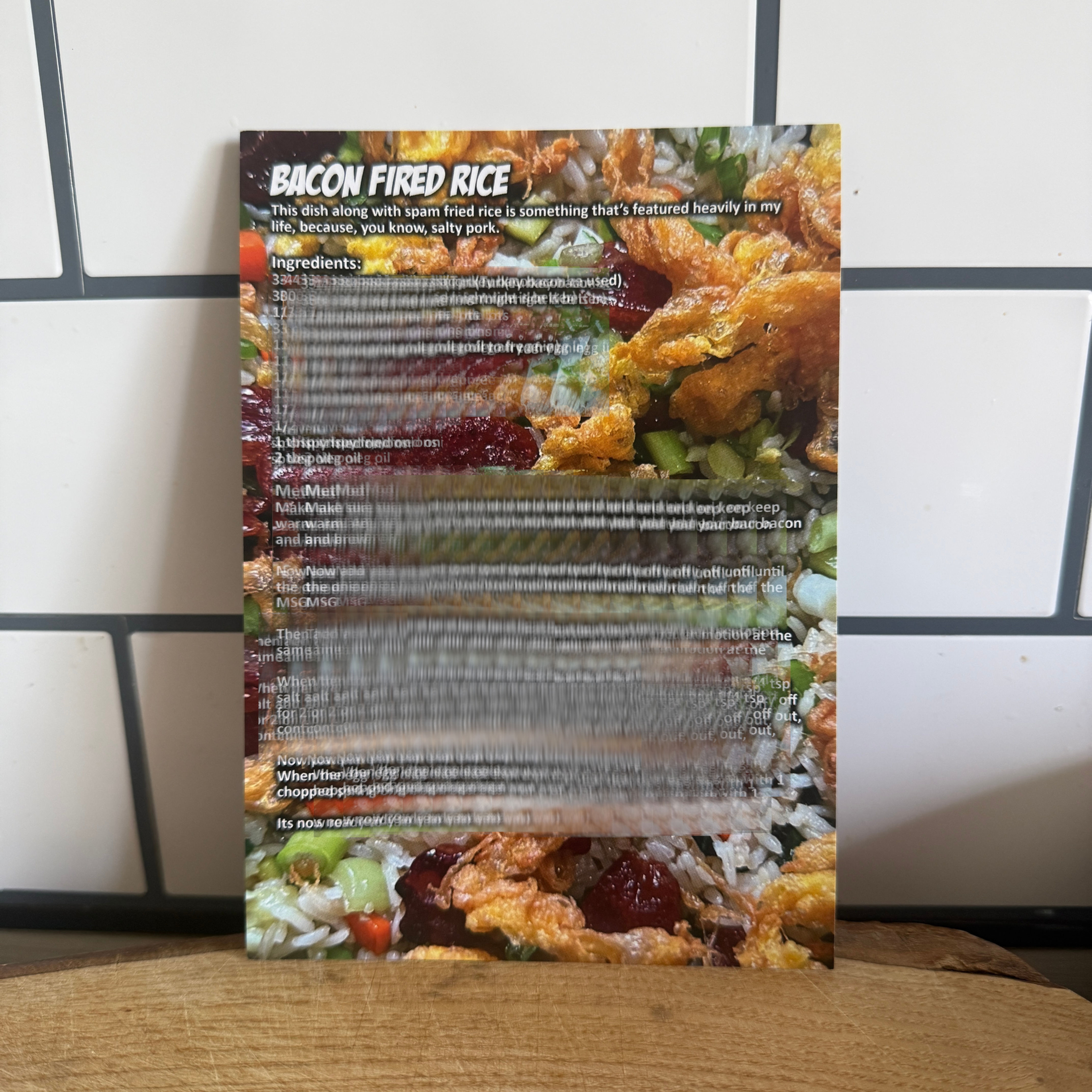 Bacon Fried Rice Recipe Cards (Signed by Chin and Choo)