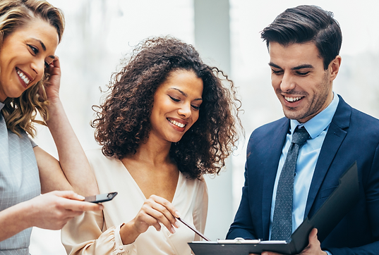 Group of people working together in an office