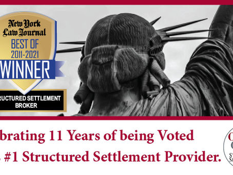 Voted New York's #1 Structured Settlement Provider - 11 Straight Years.