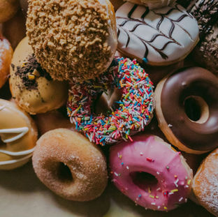 Lots of iced donuts
