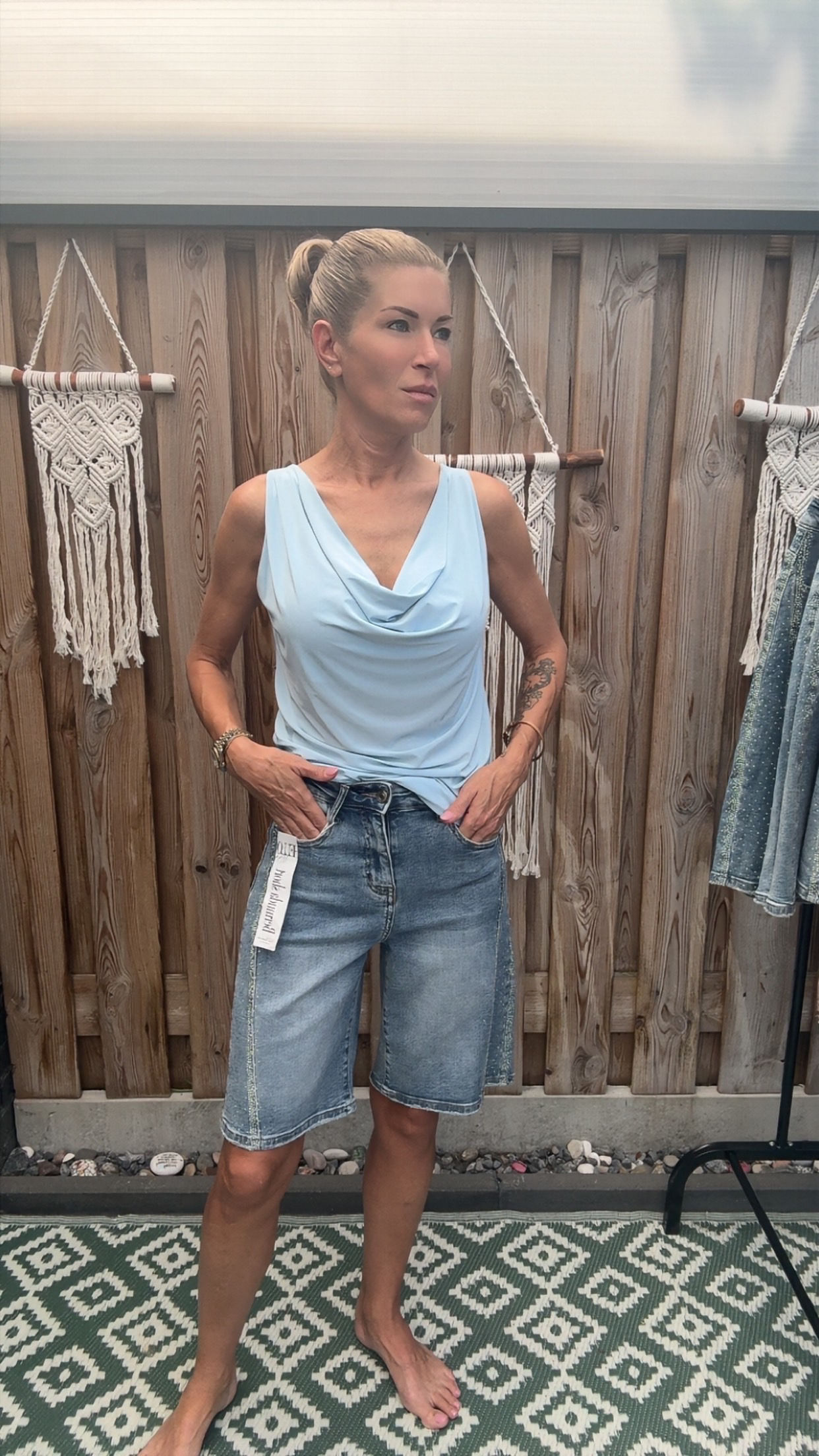 Waterval top Baby Blue