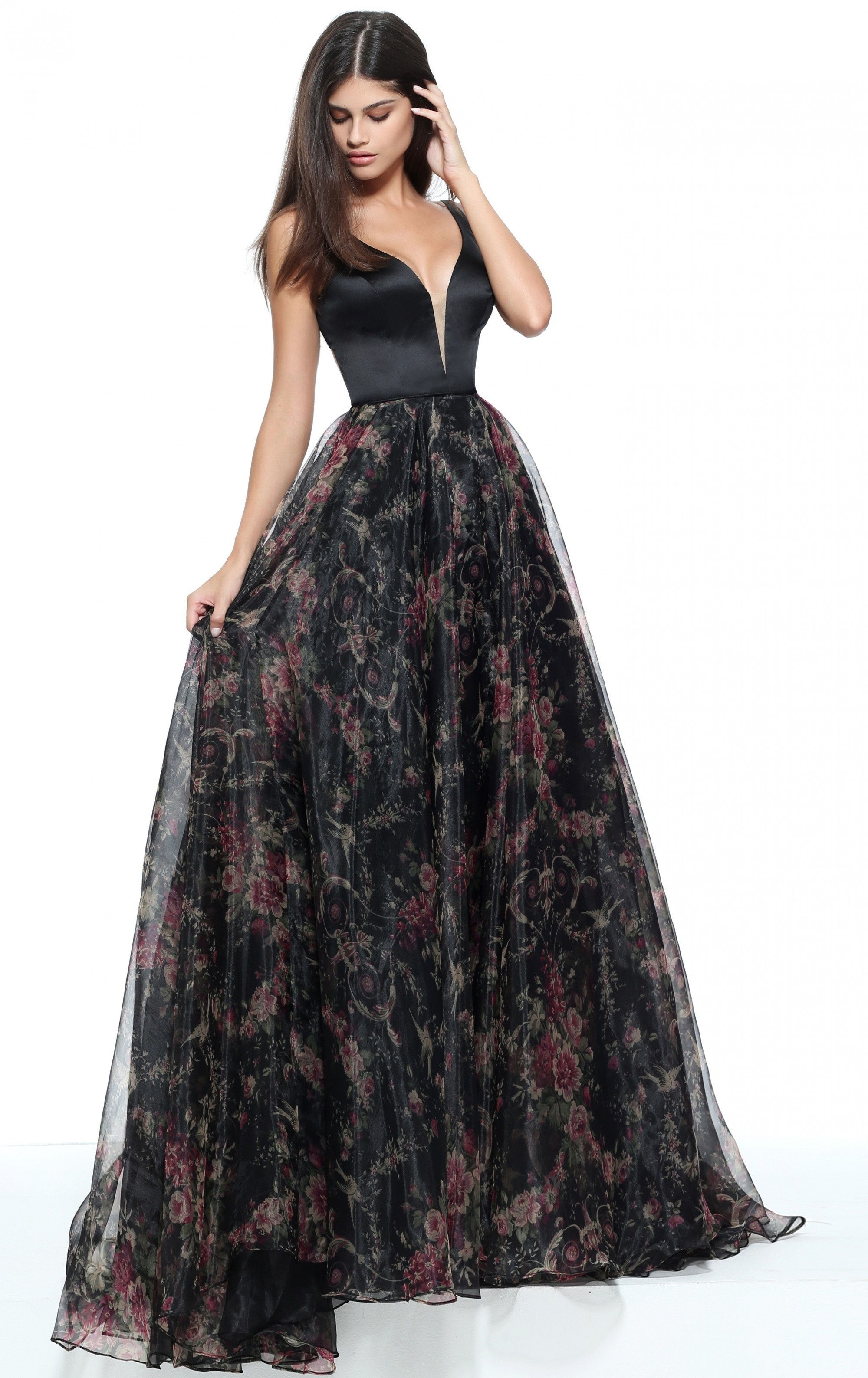 Black Floral Gown