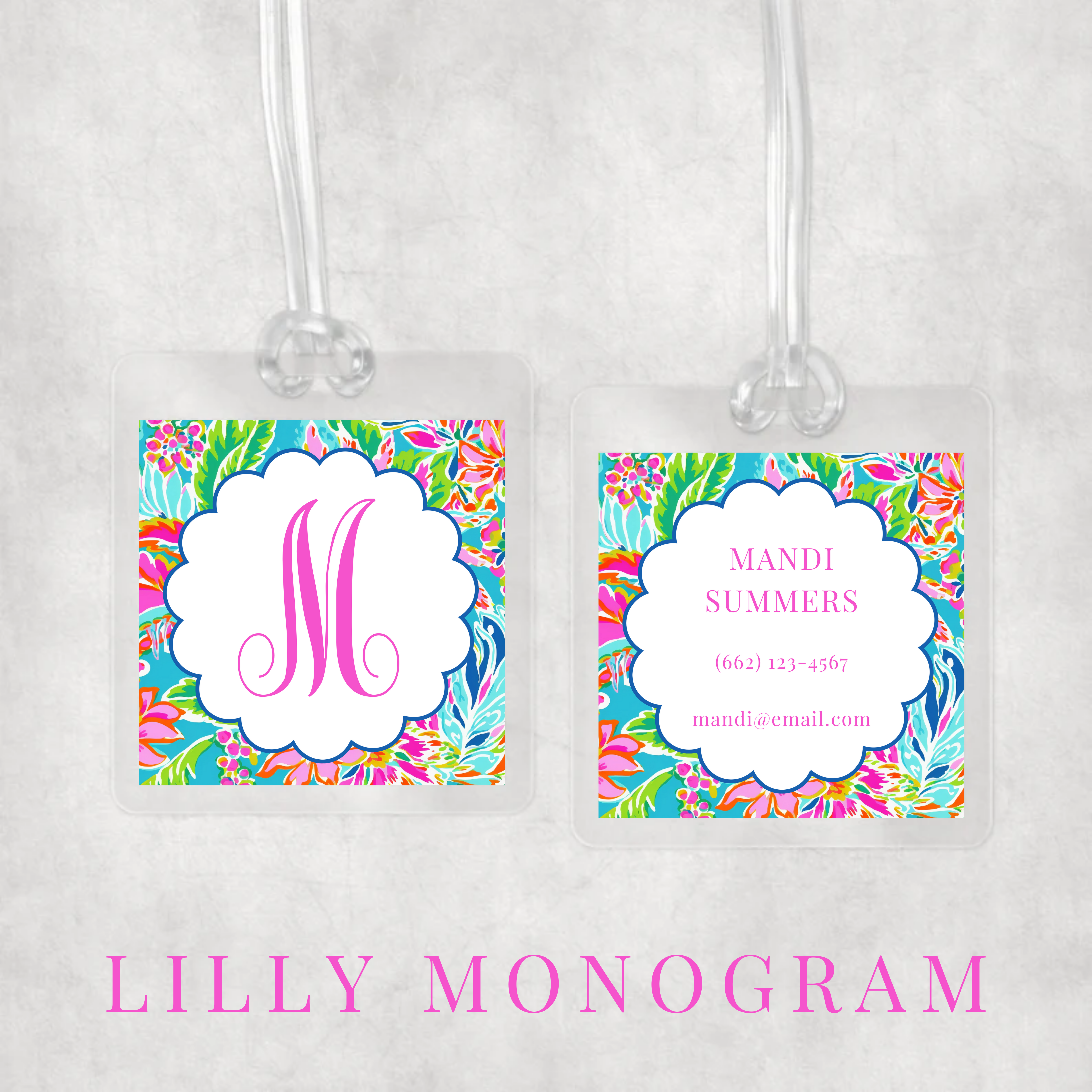 Lilly Monogram Bag Tag