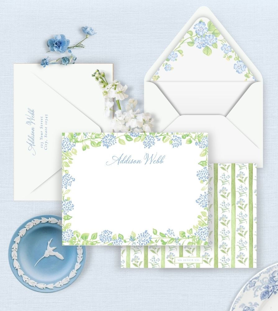 Blooming Blues Note Cards