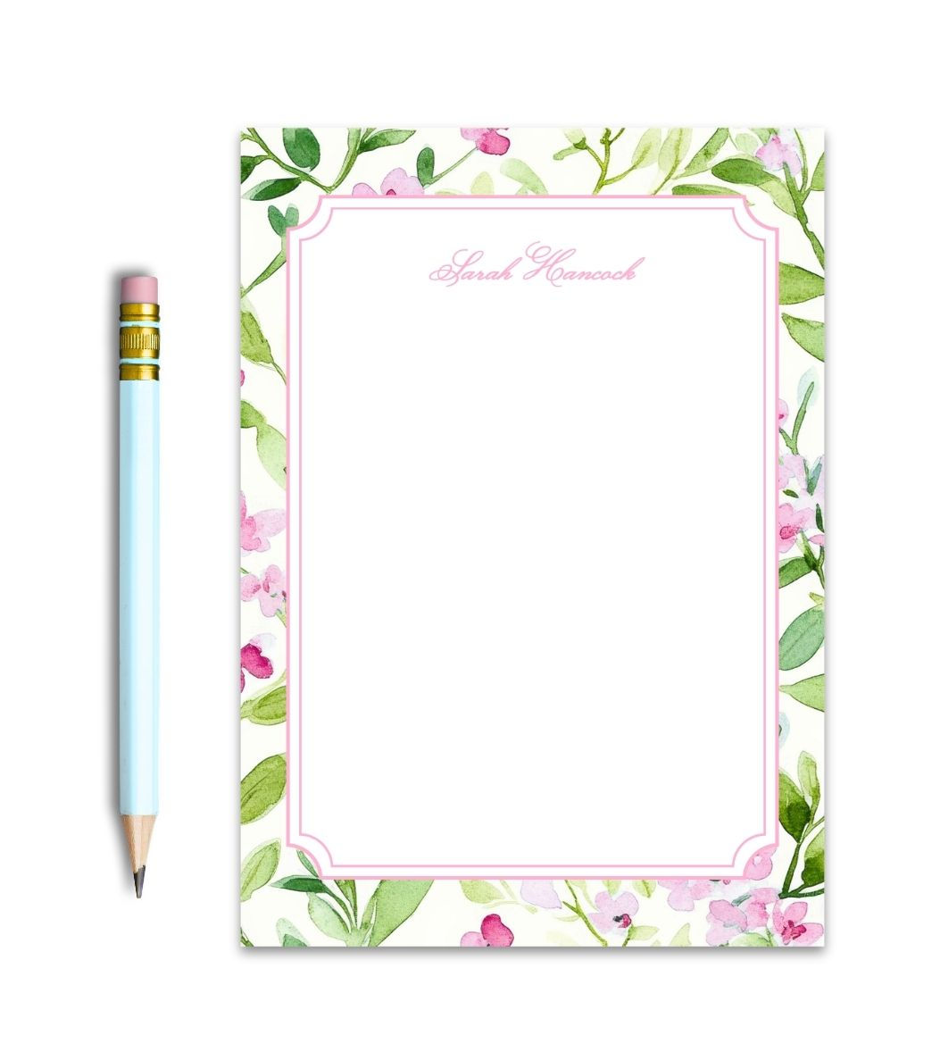 Pink Flowers Notepad
