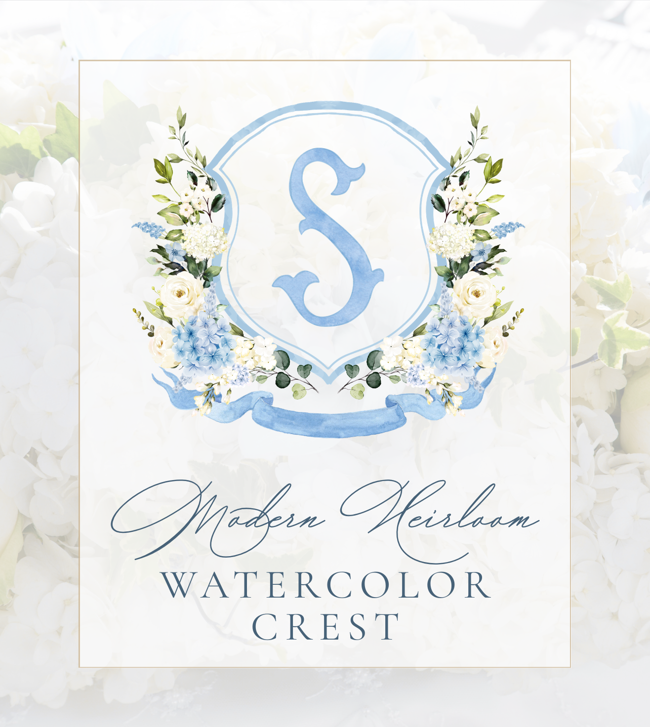 Modern Heirloom Watercolor Crest