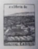 Ex-libris de Manoel Esteves Artista: Ludwig Valenta Xilogravura 1945 Col. Seção de Obras Raras da Biblioteca Central da UnB.