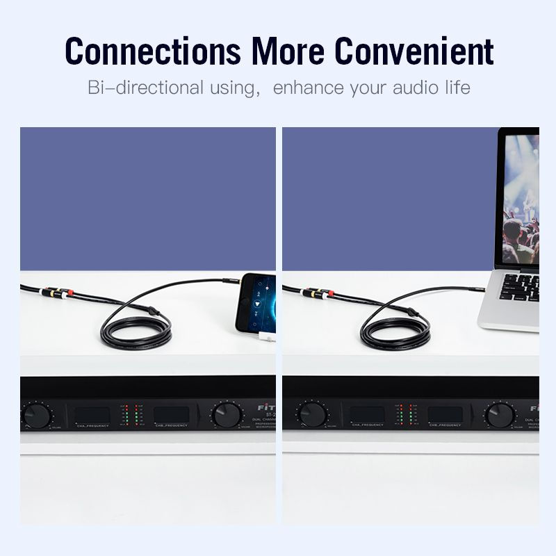 Thumbnail: 3.5mm Male to Double RCA Female Audio Cable