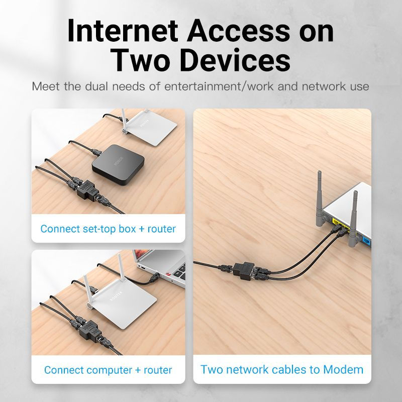 Thumbnail: 1-to-2 RJ45 Splitter Adapter