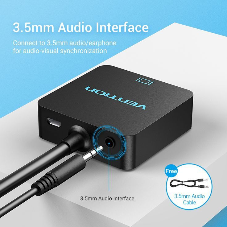 Thumbnail: HDMI to VGA Converter with Female Micro USB and Audio Port