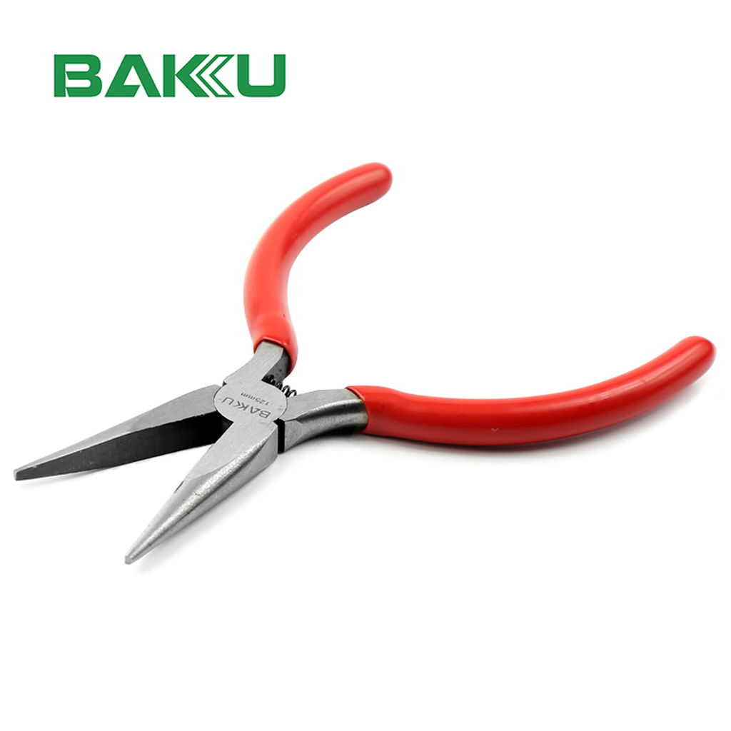 Baku® 125mm Long Nose Precision Plier with Spring Red Handle