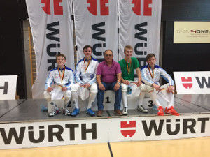 Gold, Silber und Bronze für Säbelfechter. Fechtzentrum Solingen e.V. Degen und Säbel Leistungssport.