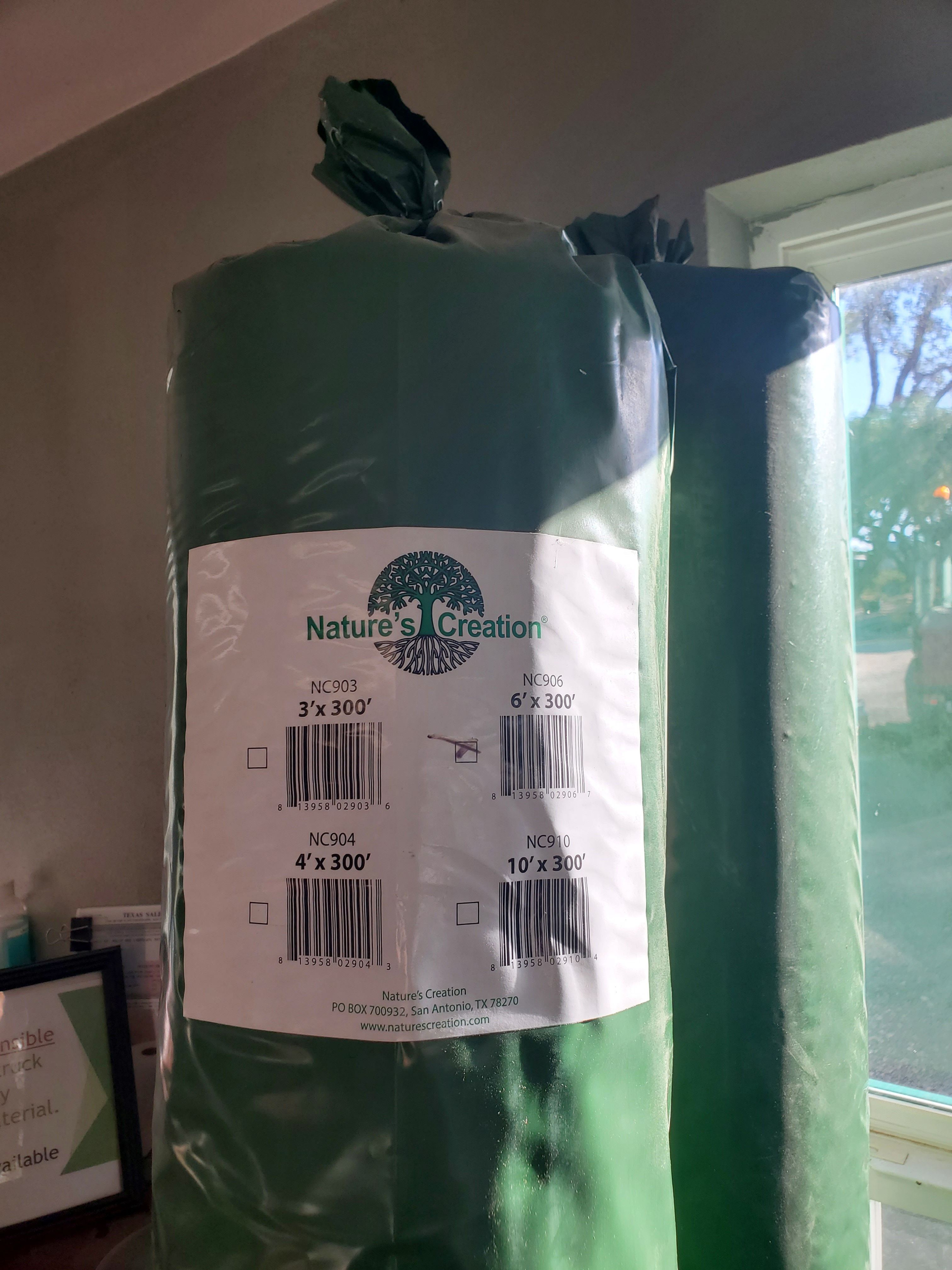 Nature's Creation Weed Block Fabric  6' X 300'