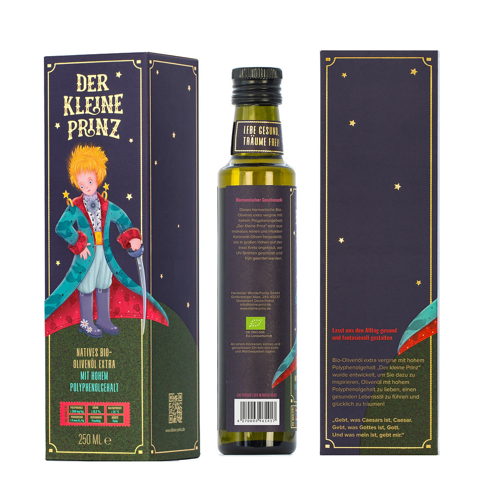 DER KLEINE PRINZ Natives Bio-Olivenöl Extra Polyphenolreiches, 250 ml, Kreta