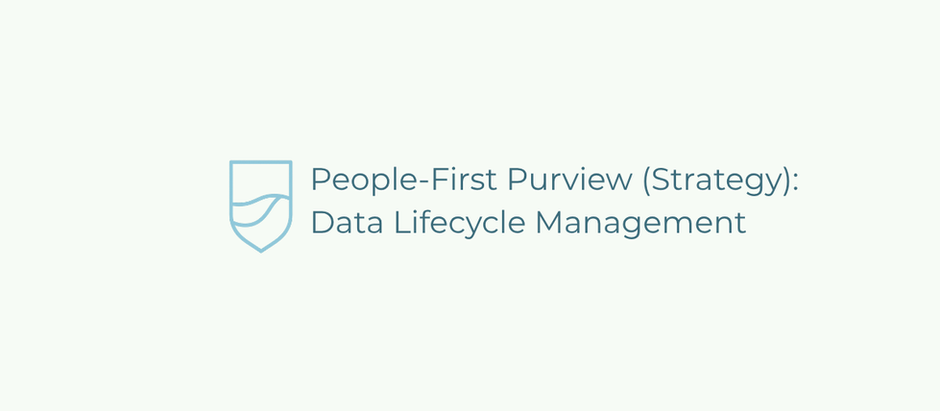 People-First Purview (Strategy): Data Lifecycle Management — title graphic with the Security Blanket shield logo on a light background.