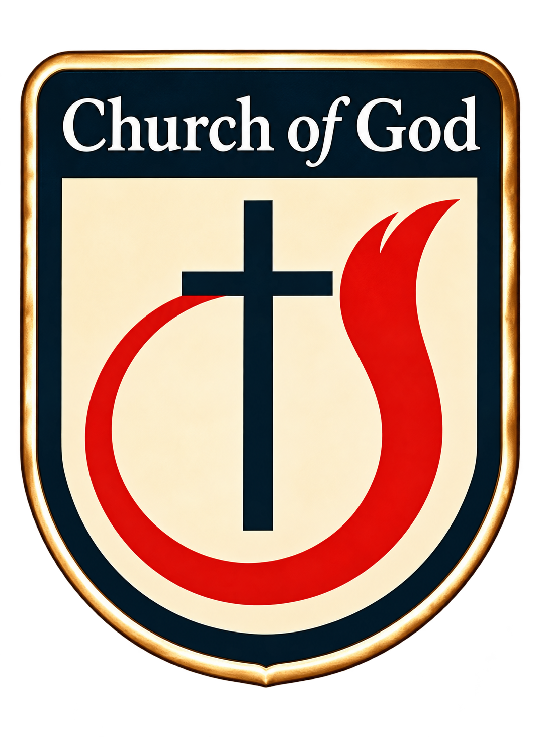 Church of God cross and flame