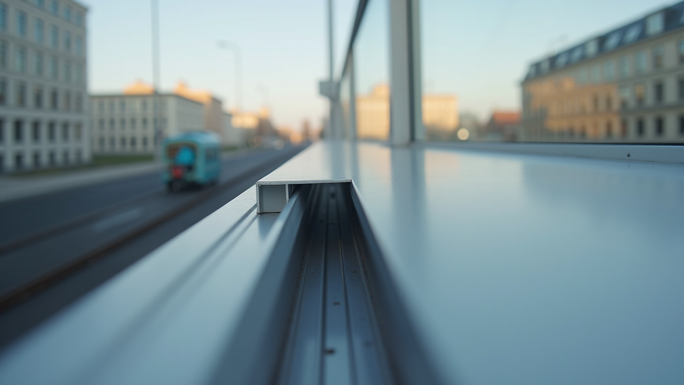 Close-up view of aluminum profile used in cam balkon systems