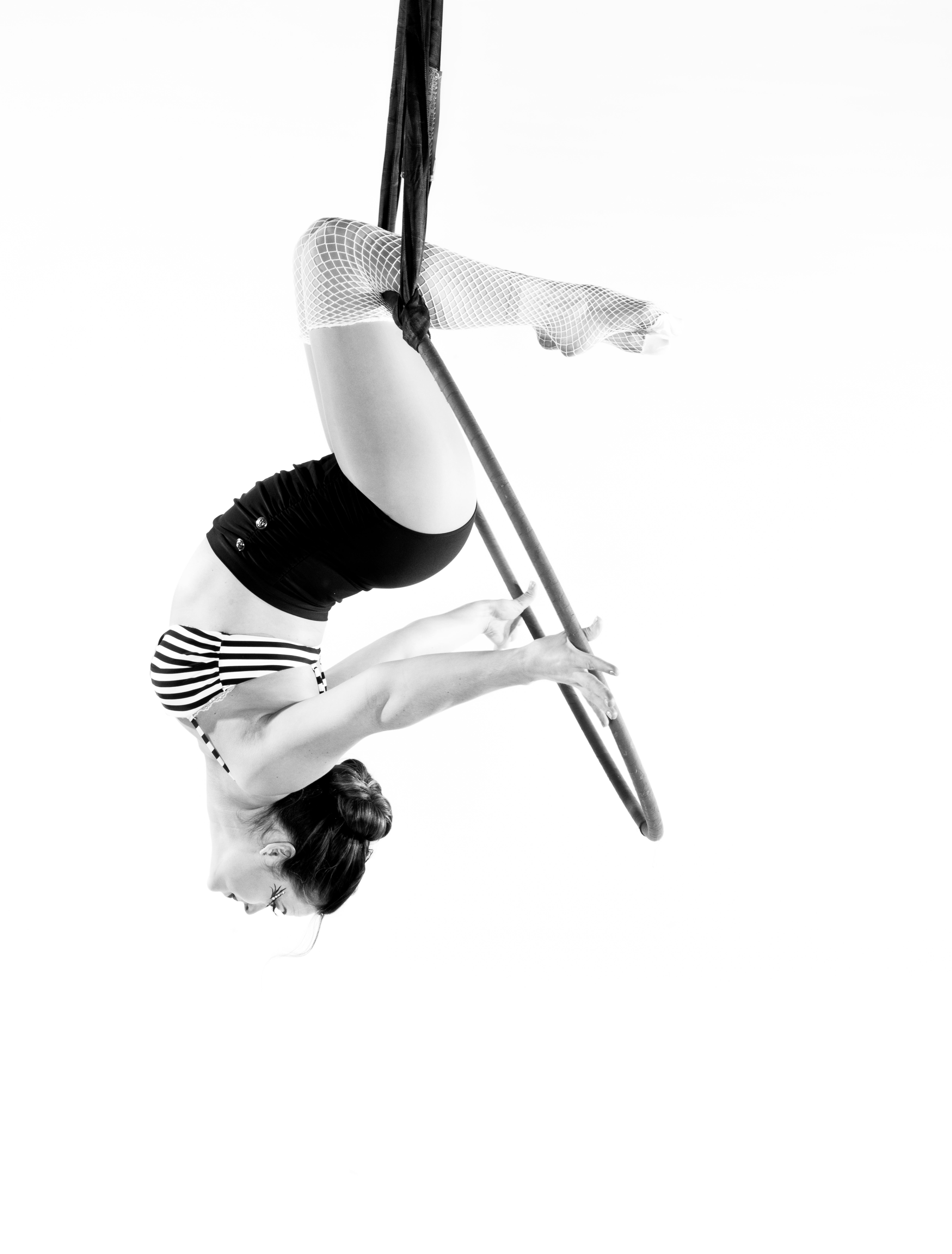 Lyra / Aerial Hoop Portrait by Sari Blum B&W