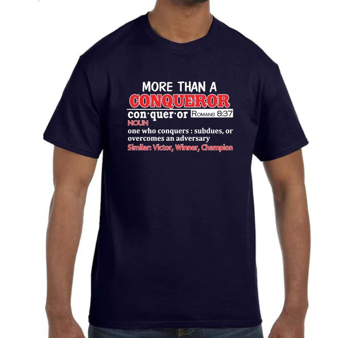 Thumbnail: More Than A Conqueror Cotton Short Sleeve T-shirt