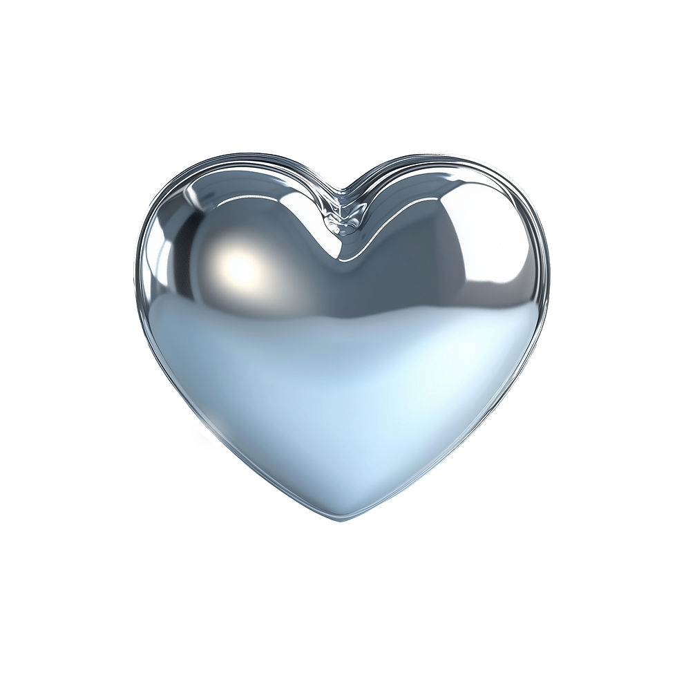 Ballon en forme de cœur argenté