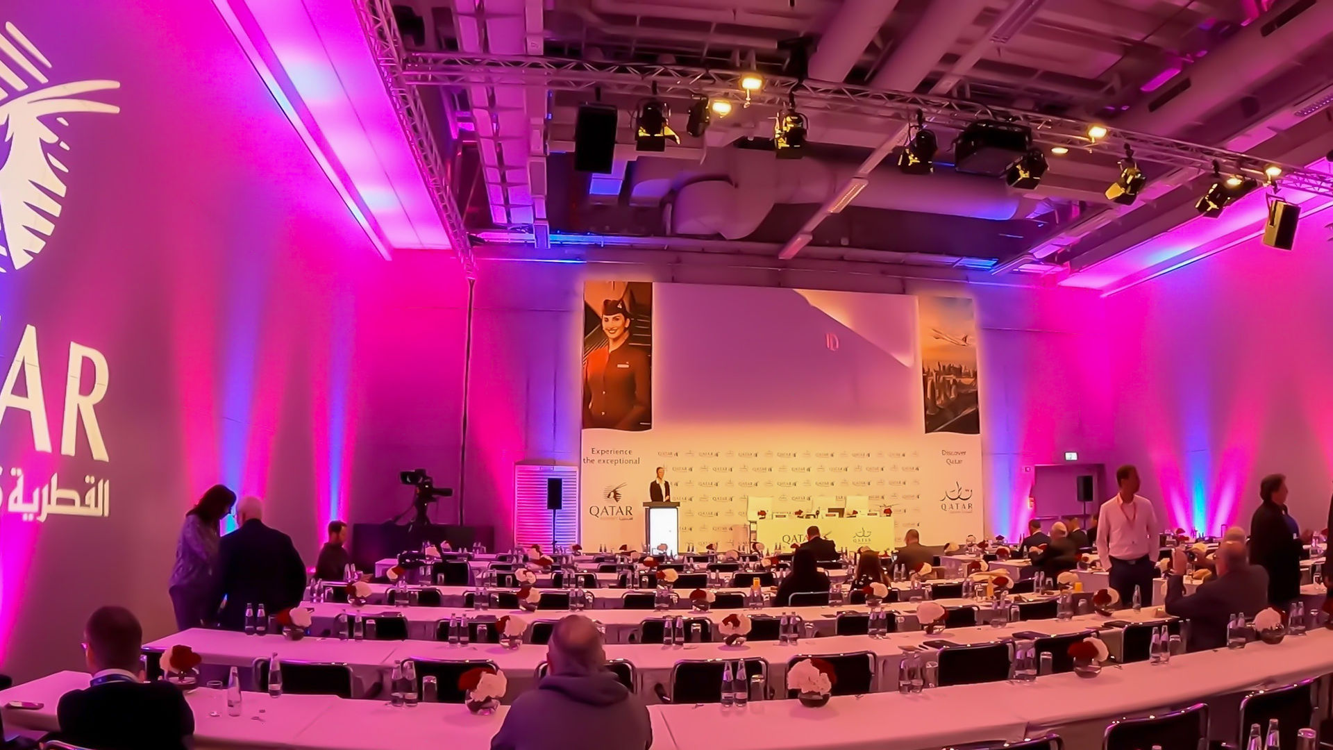Die Qatar Airways Pressekonferenz während der ITB Berlin 2023 im City Cube Berlin.
