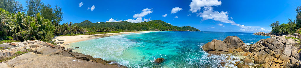 Panorama Strand auf Mahé