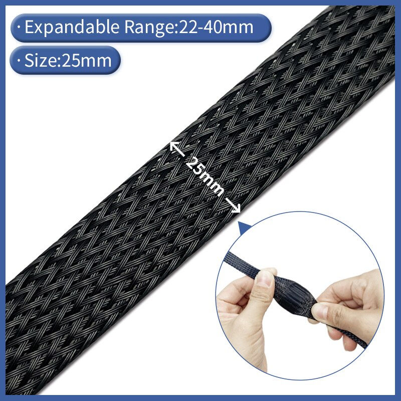 Thumbnail: Cable Sleeve Length3/4/6/8/10/12/14/16/50mm Insulated Braided Sleeving Data line