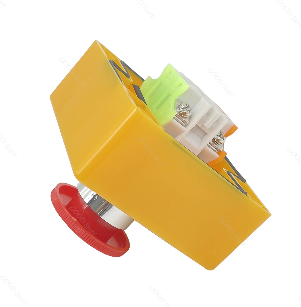 Thumbnail: 1PCS Plastic Shell Red Sign Push Button Switch DPST Mushroom Emergency Stop 