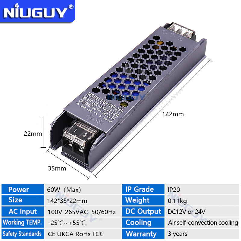 Thumbnail: AC/DC 12V 24V Transformer 60W 100W 200W 300W 400W 500W LED Driver Power Supply 