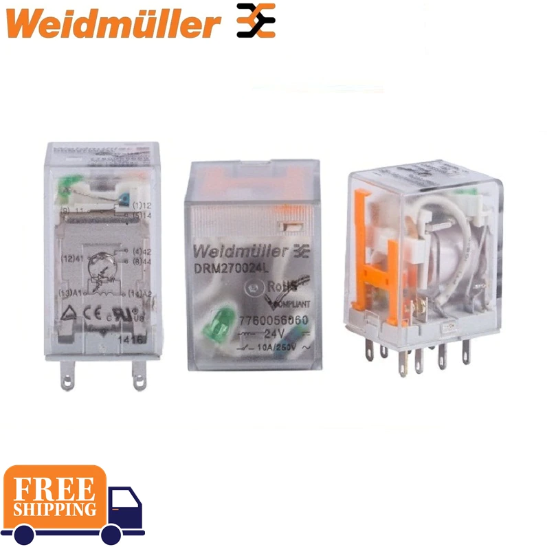 Thumbnail: 10PCS Weidmuller Relay DRM270024L DRM270730L DRM570024L DRM570730L LD LT 24VDC 